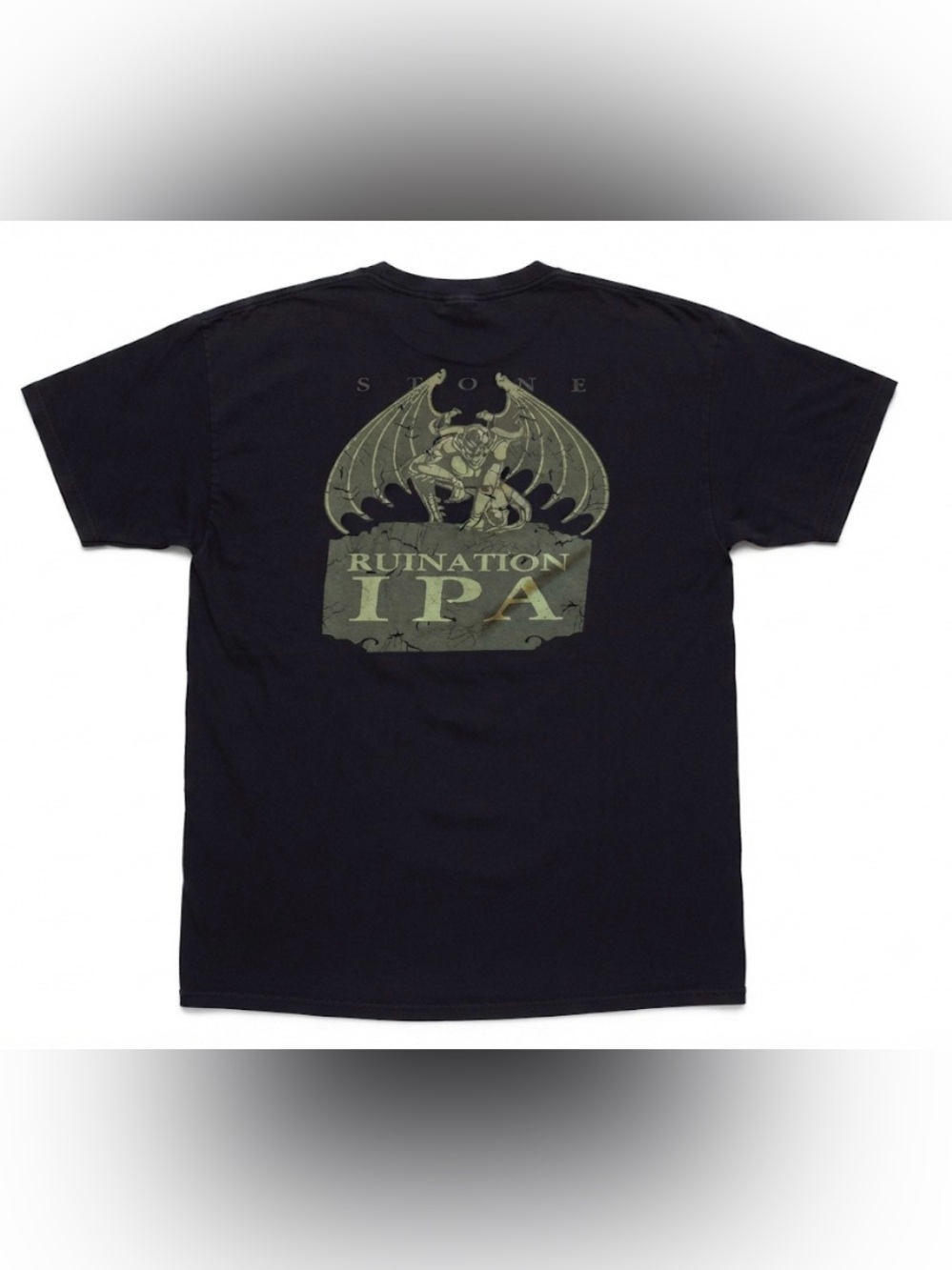 Vintage Stone Brewing Ruination IPA T-Shirt Mens XL Black Graphic Tee Gargoyle